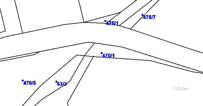 Parcela st. 470/1 v KÚ Husinec u Řeže, Katastrální mapa