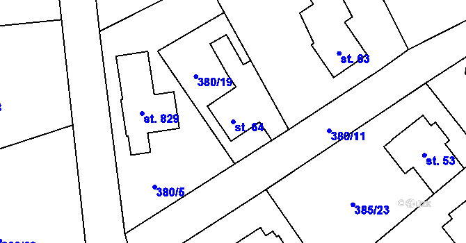 Parcela st. 64 v KÚ Husinec u Řeže, Katastrální mapa