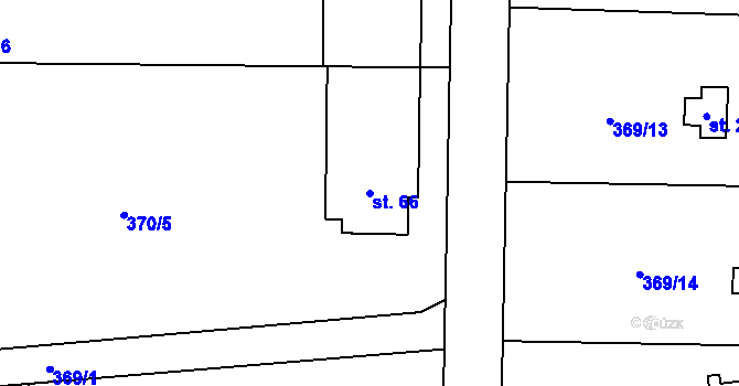 Parcela st. 66 v KÚ Husinec u Řeže, Katastrální mapa