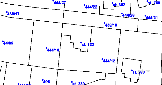 Parcela st. 122 v KÚ Husinec u Řeže, Katastrální mapa