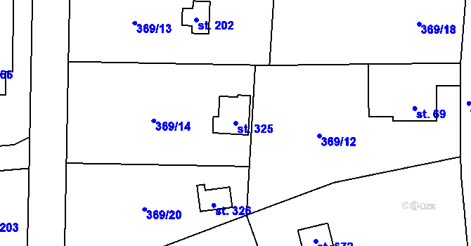 Parcela st. 325 v KÚ Husinec u Řeže, Katastrální mapa