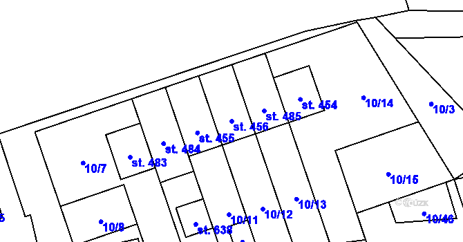 Parcela st. 456 v KÚ Husinec u Řeže, Katastrální mapa