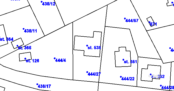 Parcela st. 535 v KÚ Husinec u Řeže, Katastrální mapa