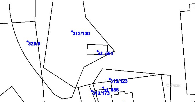 Parcela st. 561 v KÚ Husinec u Řeže, Katastrální mapa