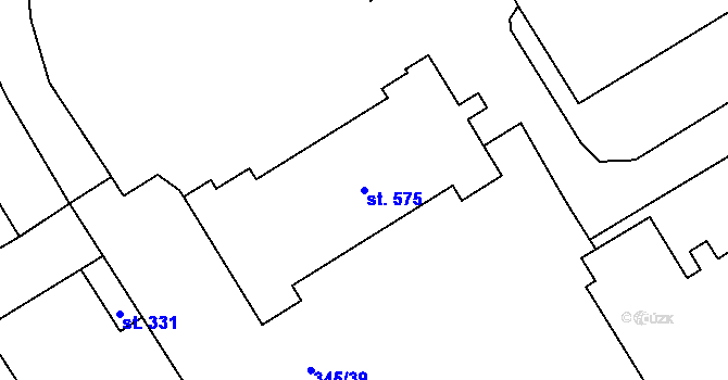 Parcela st. 575 v KÚ Husinec u Řeže, Katastrální mapa