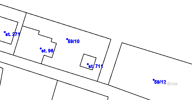 Parcela st. 59/11 v KÚ Husinec u Řeže, Katastrální mapa