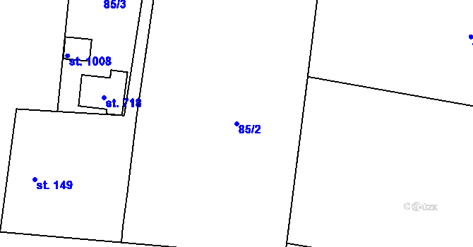 Parcela st. 85/2 v KÚ Husinec u Řeže, Katastrální mapa