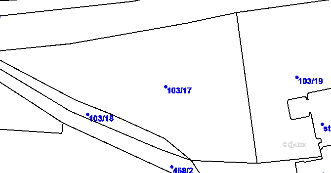 Parcela st. 103/17 v KÚ Husinec u Řeže, Katastrální mapa
