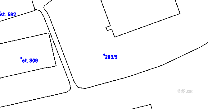 Parcela st. 283/5 v KÚ Husinec u Řeže, Katastrální mapa