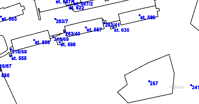 Parcela st. 316/6 v KÚ Husinec u Řeže, Katastrální mapa