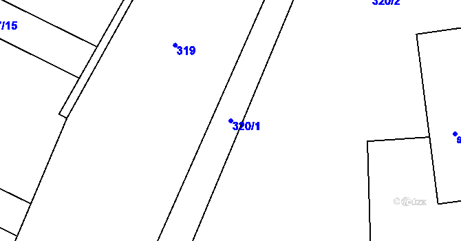 Parcela st. 320/1 v KÚ Husinec u Řeže, Katastrální mapa