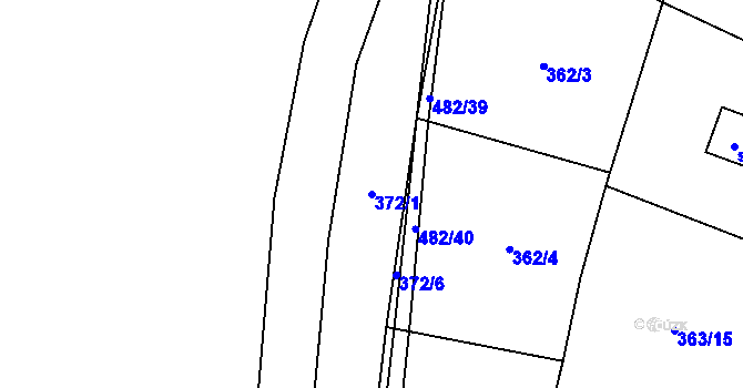 Parcela st. 372/1 v KÚ Husinec u Řeže, Katastrální mapa