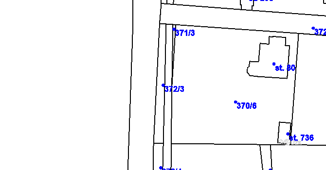 Parcela st. 372/3 v KÚ Husinec u Řeže, Katastrální mapa