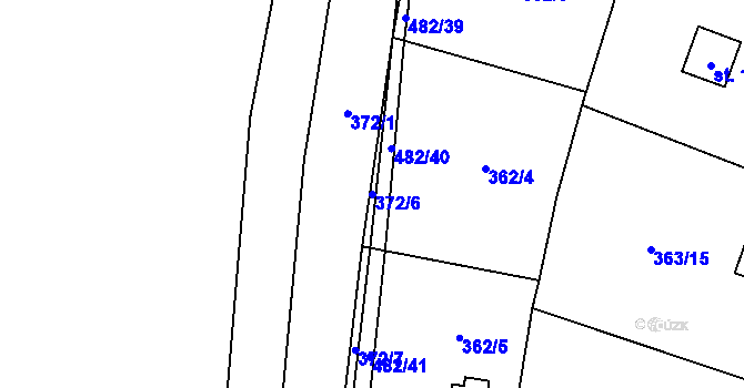 Parcela st. 372/6 v KÚ Husinec u Řeže, Katastrální mapa