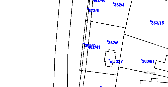 Parcela st. 372/7 v KÚ Husinec u Řeže, Katastrální mapa