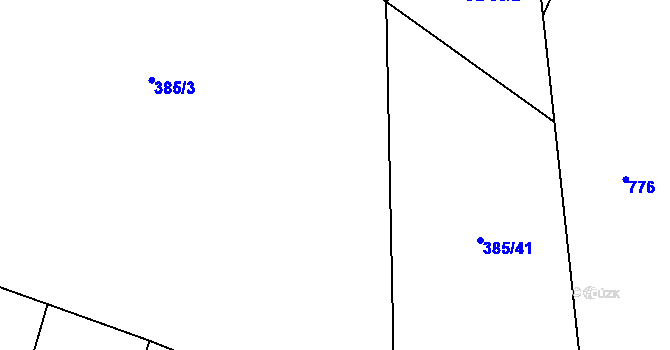 Parcela st. 385/40 v KÚ Husinec u Řeže, Katastrální mapa
