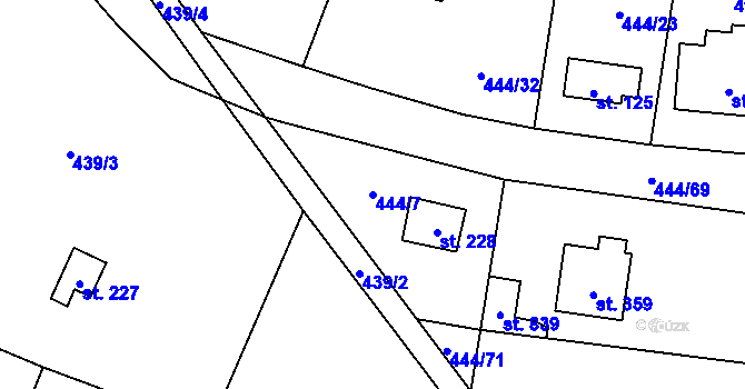 Parcela st. 444/7 v KÚ Husinec u Řeže, Katastrální mapa