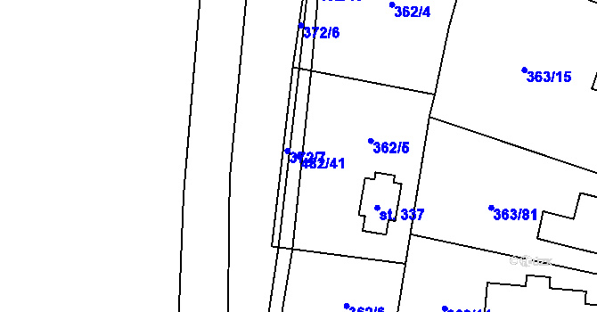 Parcela st. 482/41 v KÚ Husinec u Řeže, Katastrální mapa