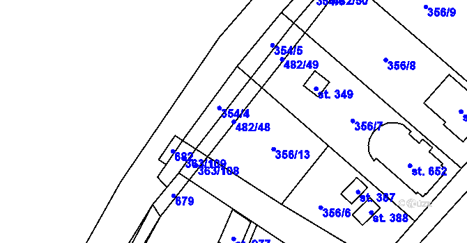 Parcela st. 482/48 v KÚ Husinec u Řeže, Katastrální mapa