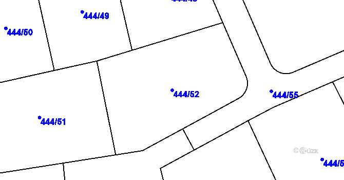Parcela st. 444/52 v KÚ Husinec u Řeže, Katastrální mapa