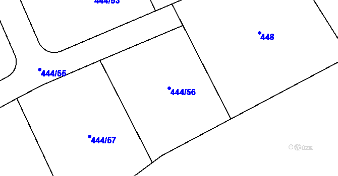 Parcela st. 444/56 v KÚ Husinec u Řeže, Katastrální mapa
