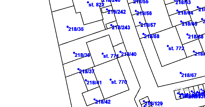 Parcela st. 771 v KÚ Husinec u Řeže, Katastrální mapa