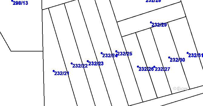Parcela st. 232/24 v KÚ Husinec u Řeže, Katastrální mapa