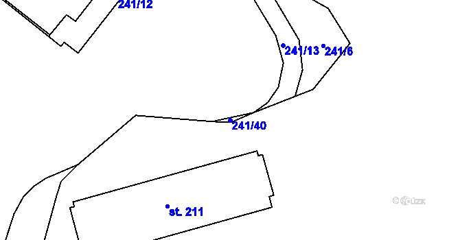 Parcela st. 241/40 v KÚ Husinec u Řeže, Katastrální mapa