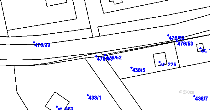Parcela st. 476/52 v KÚ Husinec u Řeže, Katastrální mapa