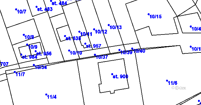 Parcela st. 10/38 v KÚ Husinec u Řeže, Katastrální mapa