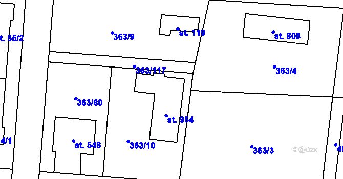 Parcela st. 746 v KÚ Husinec u Řeže, Katastrální mapa