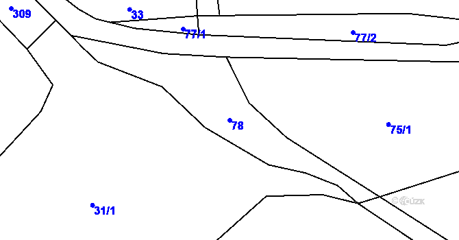 Parcela st. 78 v KÚ Horouty, Katastrální mapa