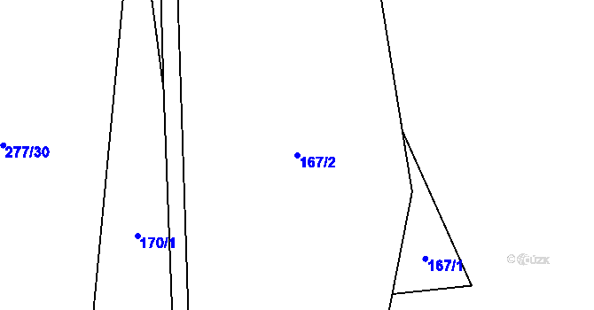 Parcela st. 167/2 v KÚ Horouty, Katastrální mapa