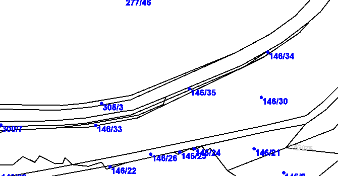 Parcela st. 305 v KÚ Horouty, Katastrální mapa