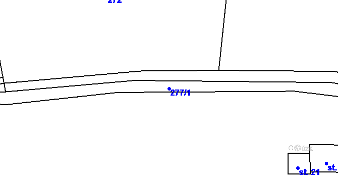 Parcela st. 277/1 v KÚ Horouty, Katastrální mapa
