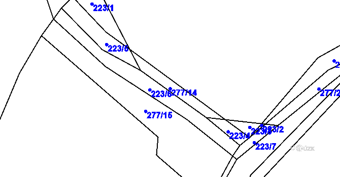 Parcela st. 277/14 v KÚ Horouty, Katastrální mapa
