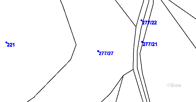 Parcela st. 277/27 v KÚ Horouty, Katastrální mapa