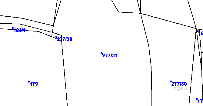 Parcela st. 277/31 v KÚ Horouty, Katastrální mapa
