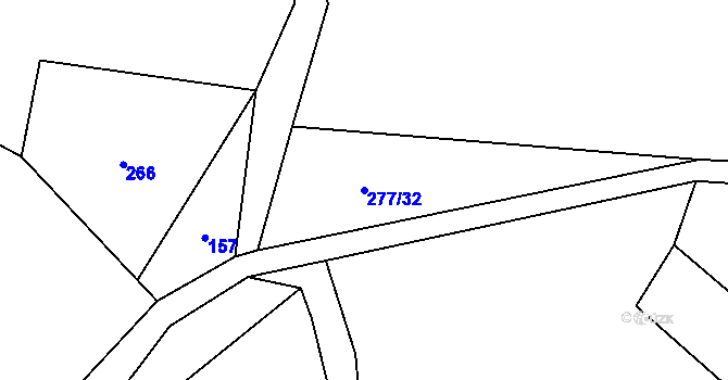 Parcela st. 277/32 v KÚ Horouty, Katastrální mapa