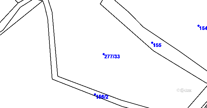 Parcela st. 277/33 v KÚ Horouty, Katastrální mapa