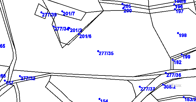 Parcela st. 277/35 v KÚ Horouty, Katastrální mapa