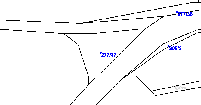 Parcela st. 277/37 v KÚ Horouty, Katastrální mapa