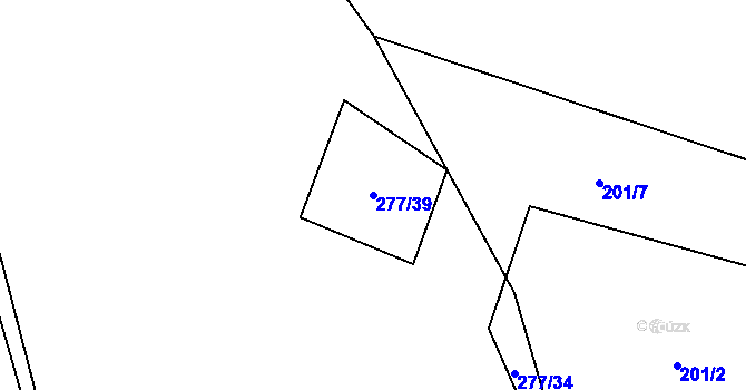Parcela st. 277/39 v KÚ Horouty, Katastrální mapa