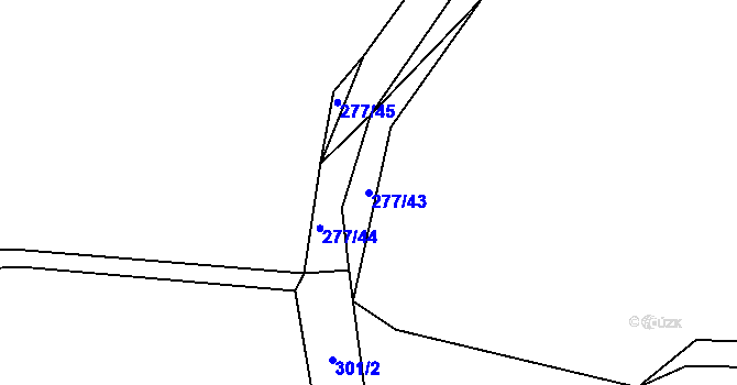 Parcela st. 277/43 v KÚ Horouty, Katastrální mapa