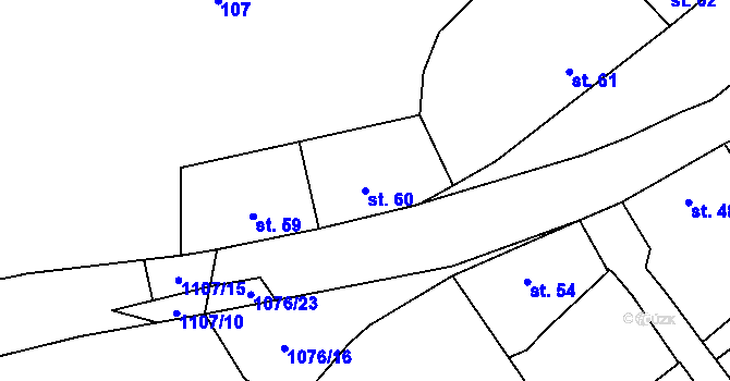Parcela st. 60 v KÚ Husinec, Katastrální mapa
