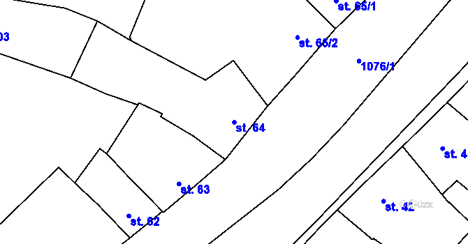 Parcela st. 64 v KÚ Husinec, Katastrální mapa