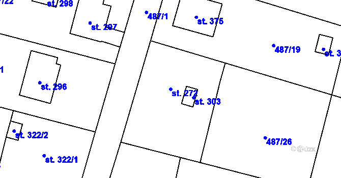 Parcela st. 272 v KÚ Husinec, Katastrální mapa