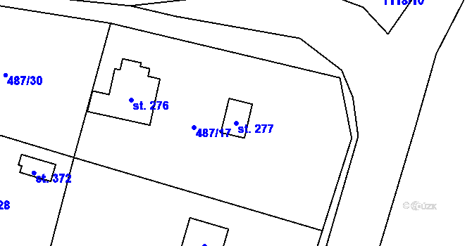 Parcela st. 277 v KÚ Husinec, Katastrální mapa