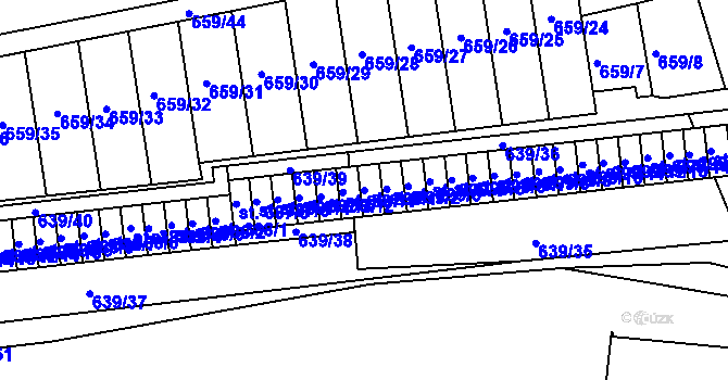 Parcela st. 299/1 v KÚ Husinec, Katastrální mapa