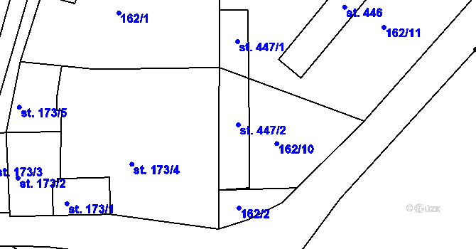 Parcela st. 447/2 v KÚ Husinec, Katastrální mapa